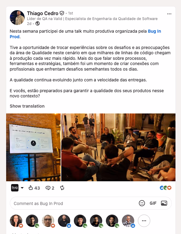Post de Thiago Cedro no LinkedIn
